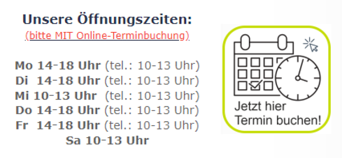 Hier einen Ladengeschäft Besuchs-Termin buchen, dazu auf "Jetzt hier Termin buchen!" klicken ...