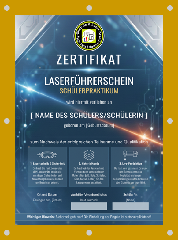 Zum Abschluss, nach erfolgreicher Teilnahme, mit Zertifikat