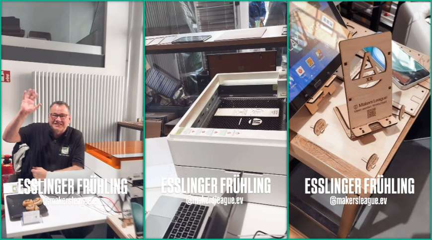 Der Laser-Kreativ-Shop auf dem Esslinger Frühling in der Makers League in der Küferstr. 46